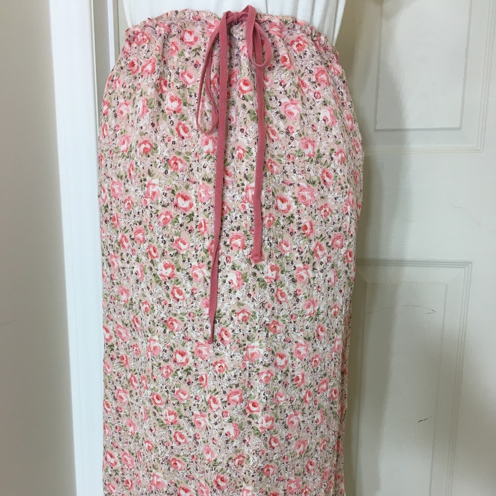 Vintage April Cornell knee-length rayon skirt Sz Medium